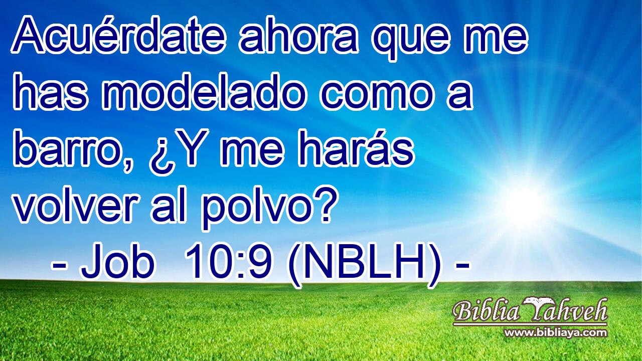  Acuérdate ahora que me has modelado como a barro, ¿Y me harás volver al polvo? 