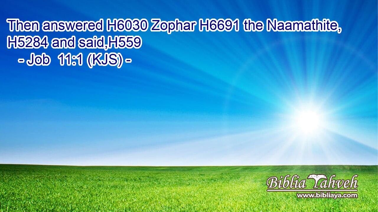 Then answered H6030 Zophar H6691 the Naamathite, H5284 and said,H559