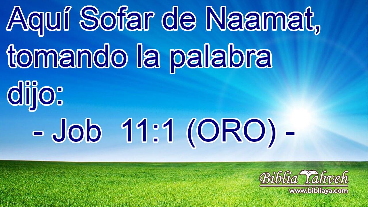  Aquí Sofar de Naamat, tomando la palabra dijo: 