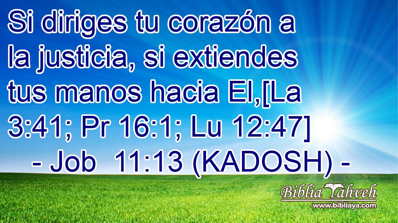  Si diriges tu corazón a la justicia, si extiendes tus manos hacia El,[La 3:41; Pr 16:1; Lu 12:47] 