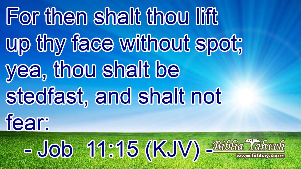 For then shalt thou lift up thy face without spot; yea, thou shalt be stedfast, and shalt not fear: