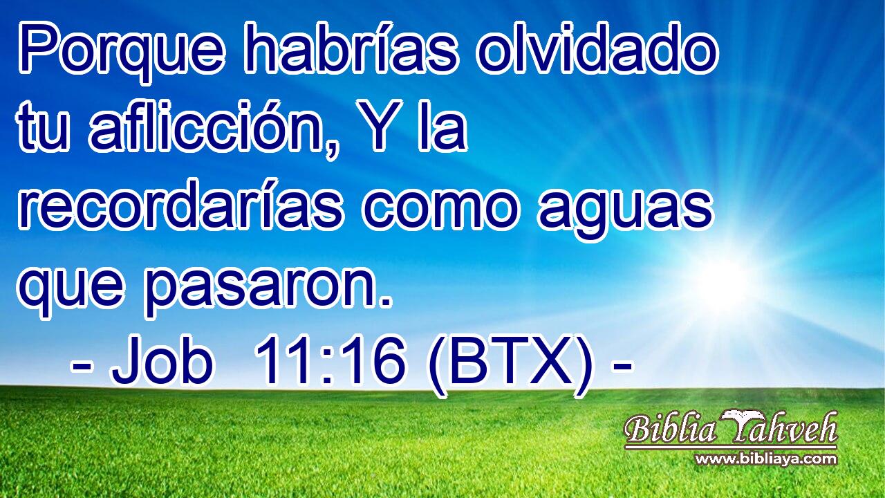 Porque habrías olvidado tu aflicción, Y la recordarías como aguas que pasaron.