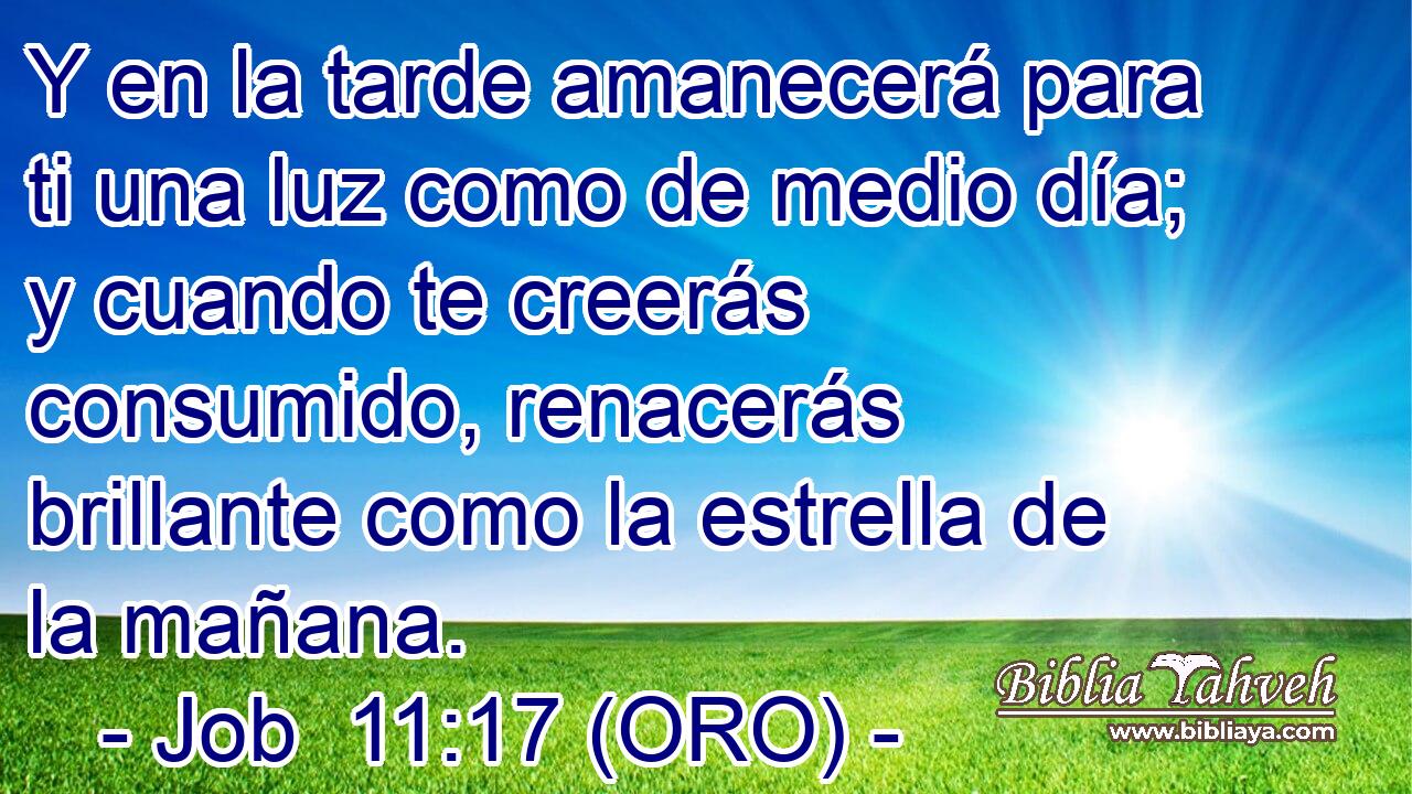  Y en la tarde amanecerá para ti una luz como de medio día; y cuando te creerás consumido, renacerás brillante como la estrella de la mañana. 
