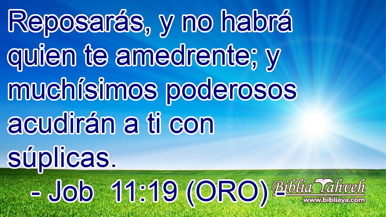  Reposarás, y no habrá quien te amedrente; y muchísimos poderosos acudirán a ti con súplicas. 