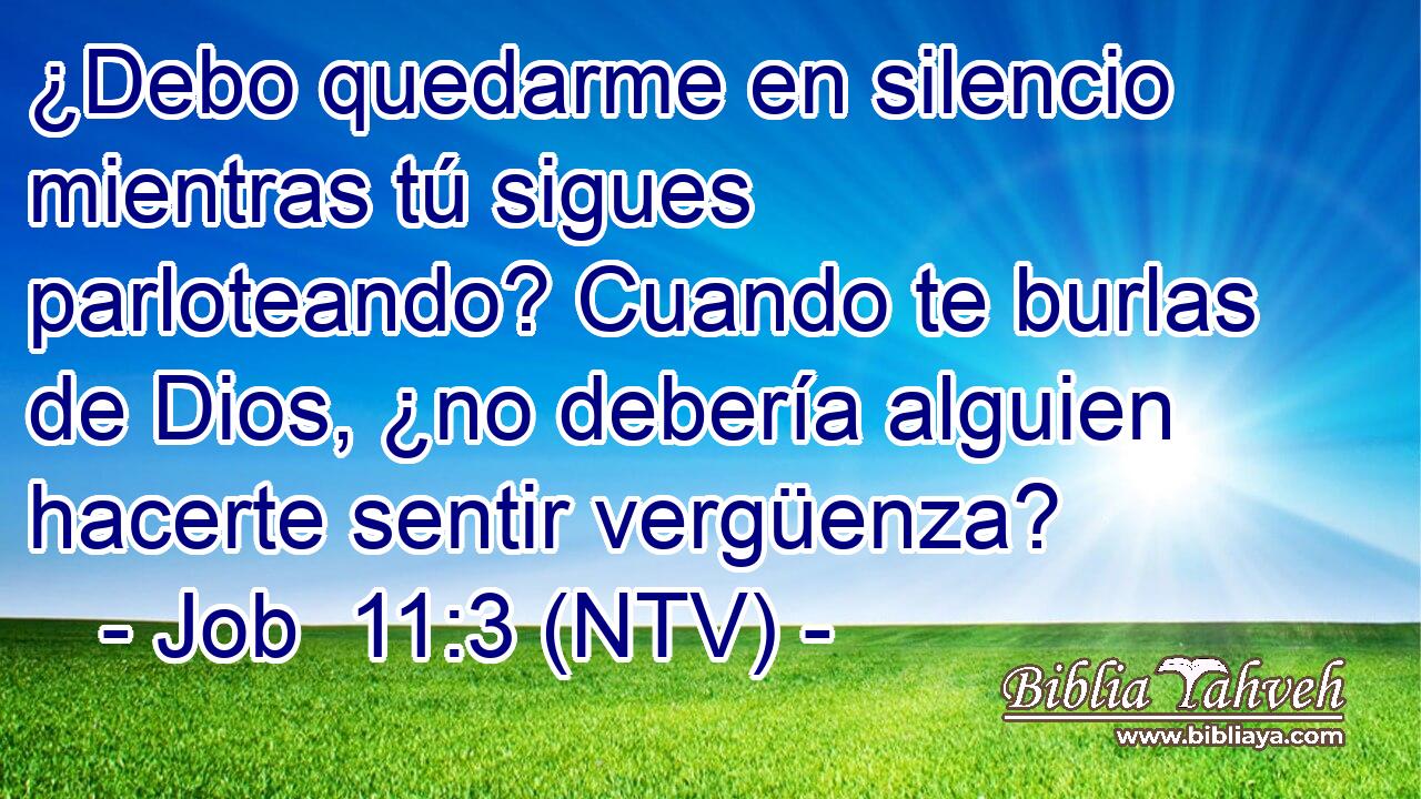 ¿Debo quedarme en silencio mientras tú sigues parloteando? Cuando te burlas de Dios, ¿no debería alguien hacerte sentir vergüenza?