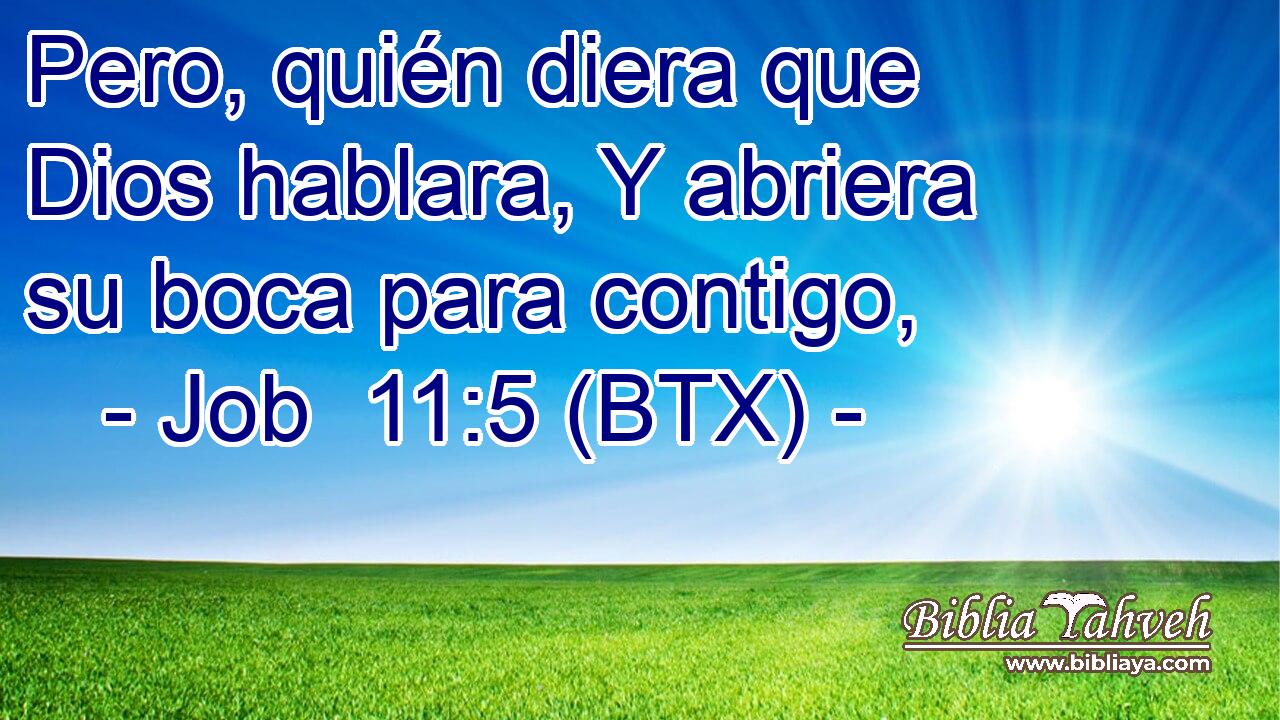 Pero, quién diera que Dios hablara, Y abriera su boca para contigo,