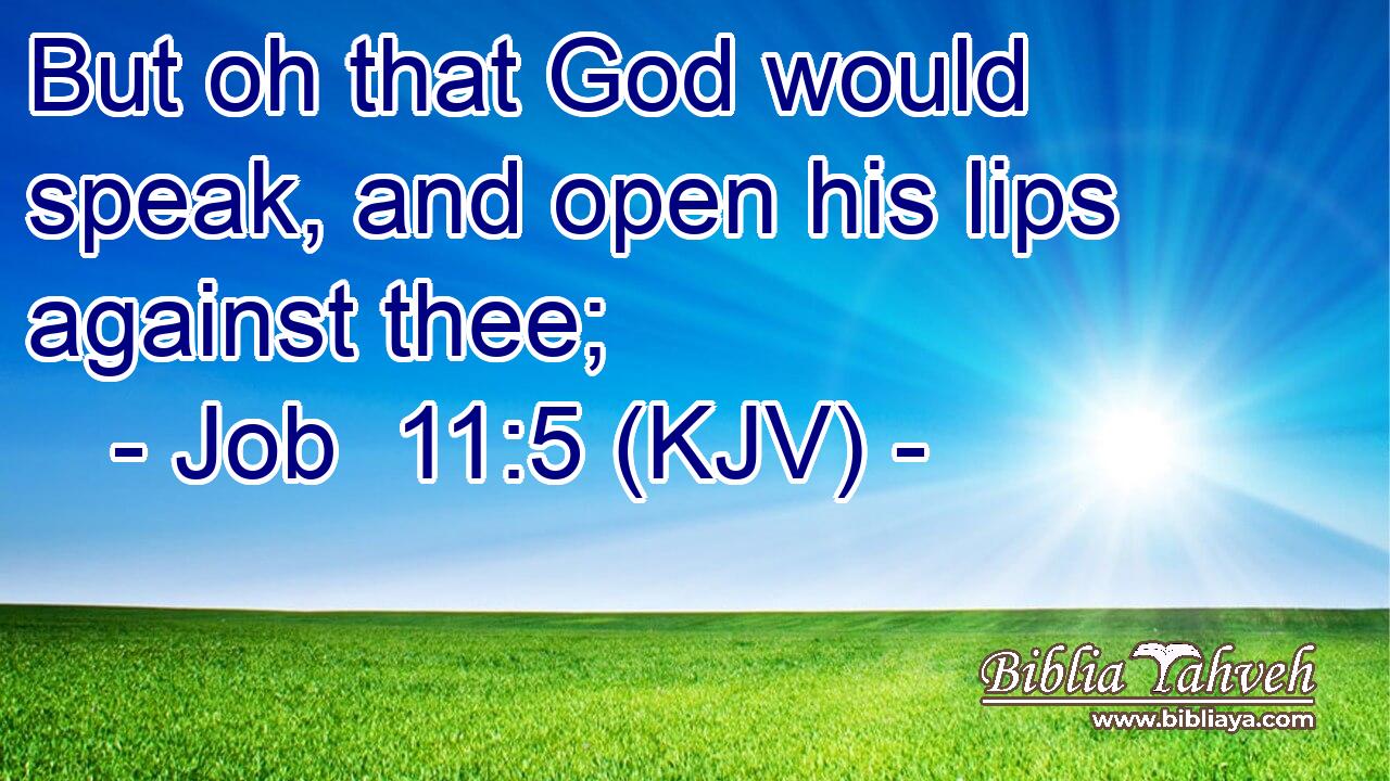 But oh that God would speak, and open his lips against thee;