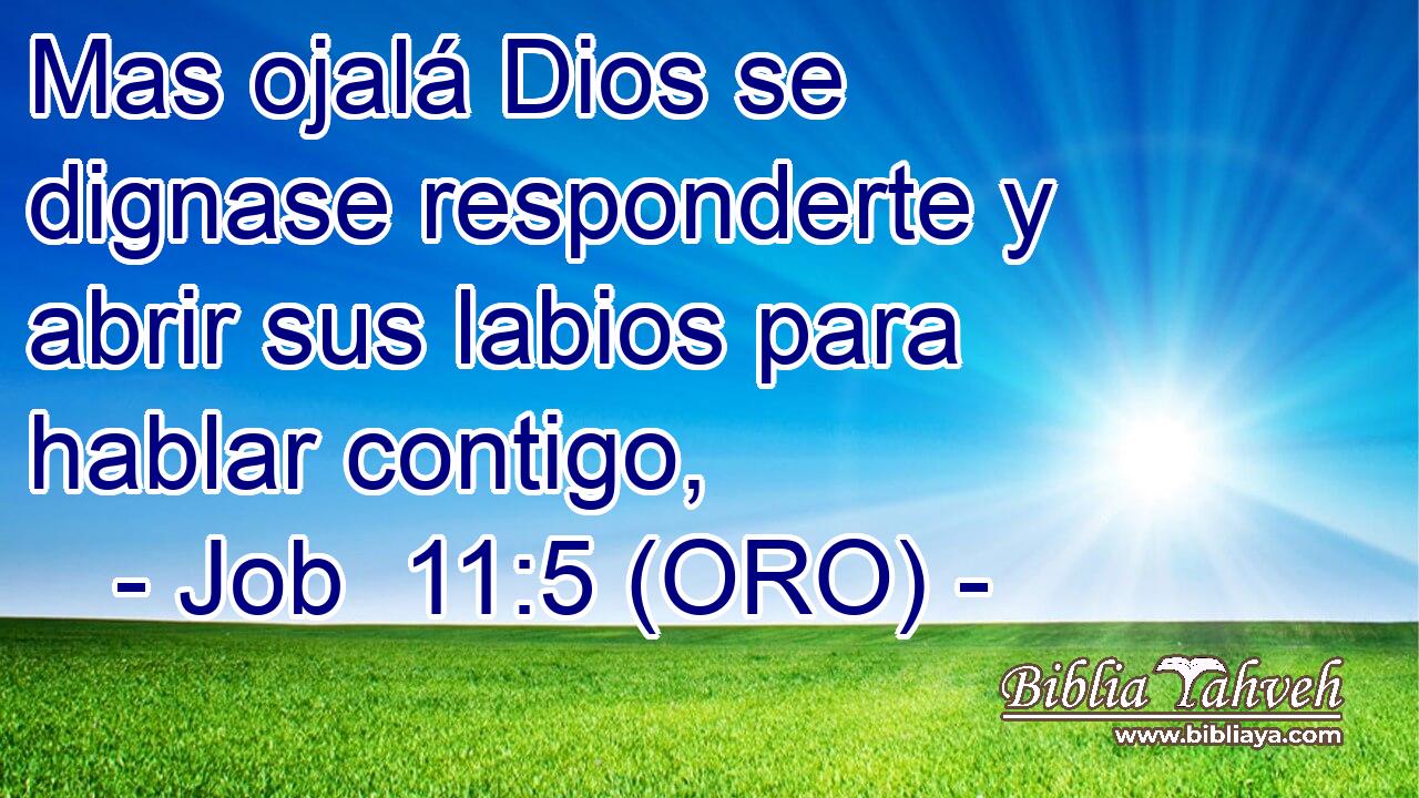  Mas ojalá Dios se dignase responderte y abrir sus labios para hablar contigo, 