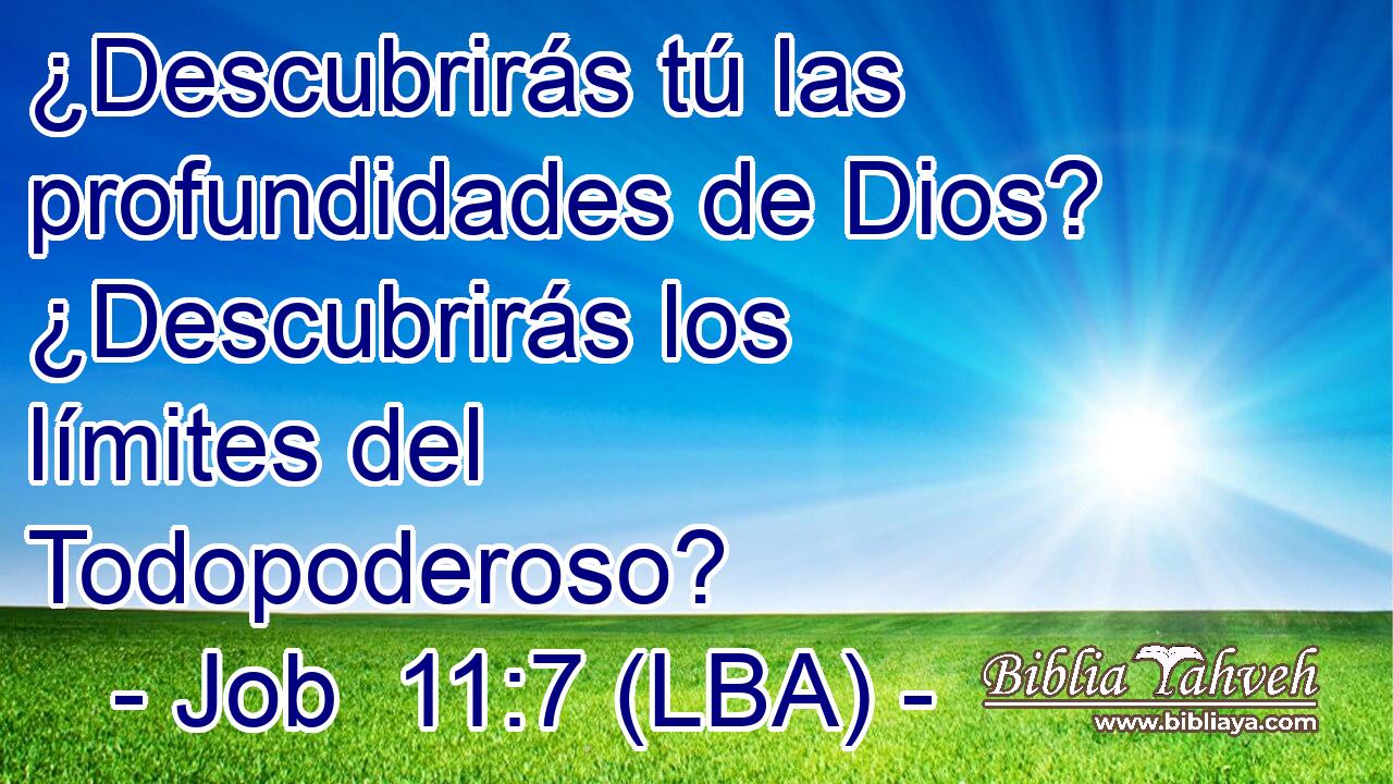 ¿Descubrirás tú las profundidades de Dios? ¿Descubrirás los límites del Todopoderoso?