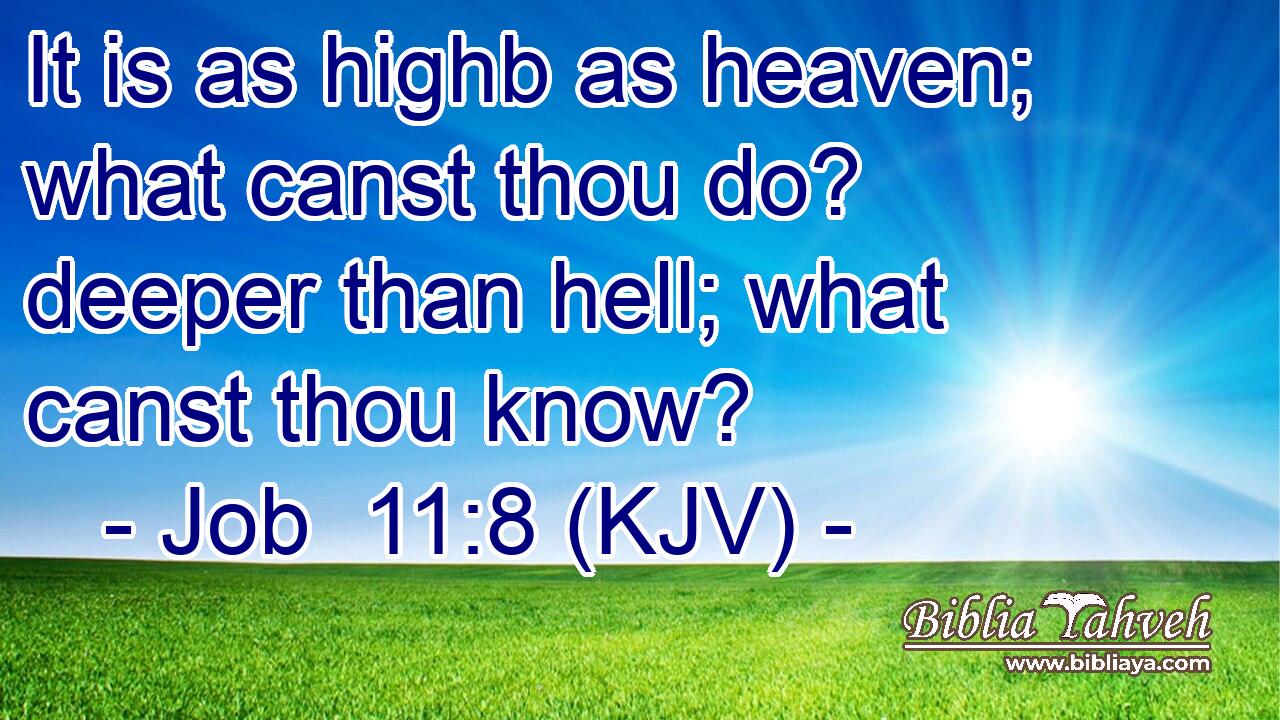 It is as highb as heaven; what canst thou do? deeper than hell; what canst thou know?