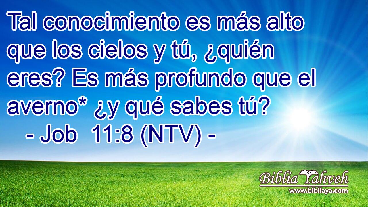 Tal conocimiento es más alto que los cielos y tú, ¿quién eres? Es más profundo que el averno* ¿y qué sabes tú?