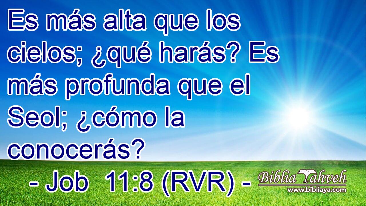 Es más alta que los cielos; ¿qué harás? Es más profunda que el Seol; ¿cómo la conocerás?