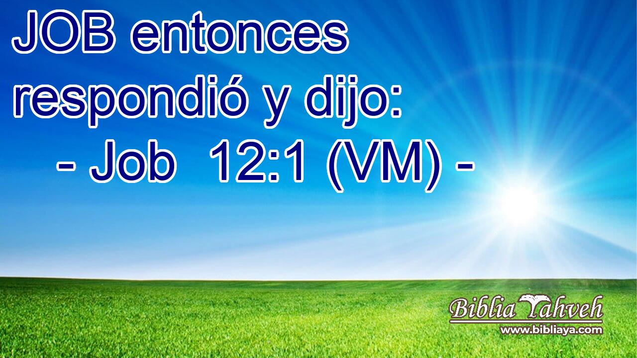 JOB entonces respondió y dijo: 