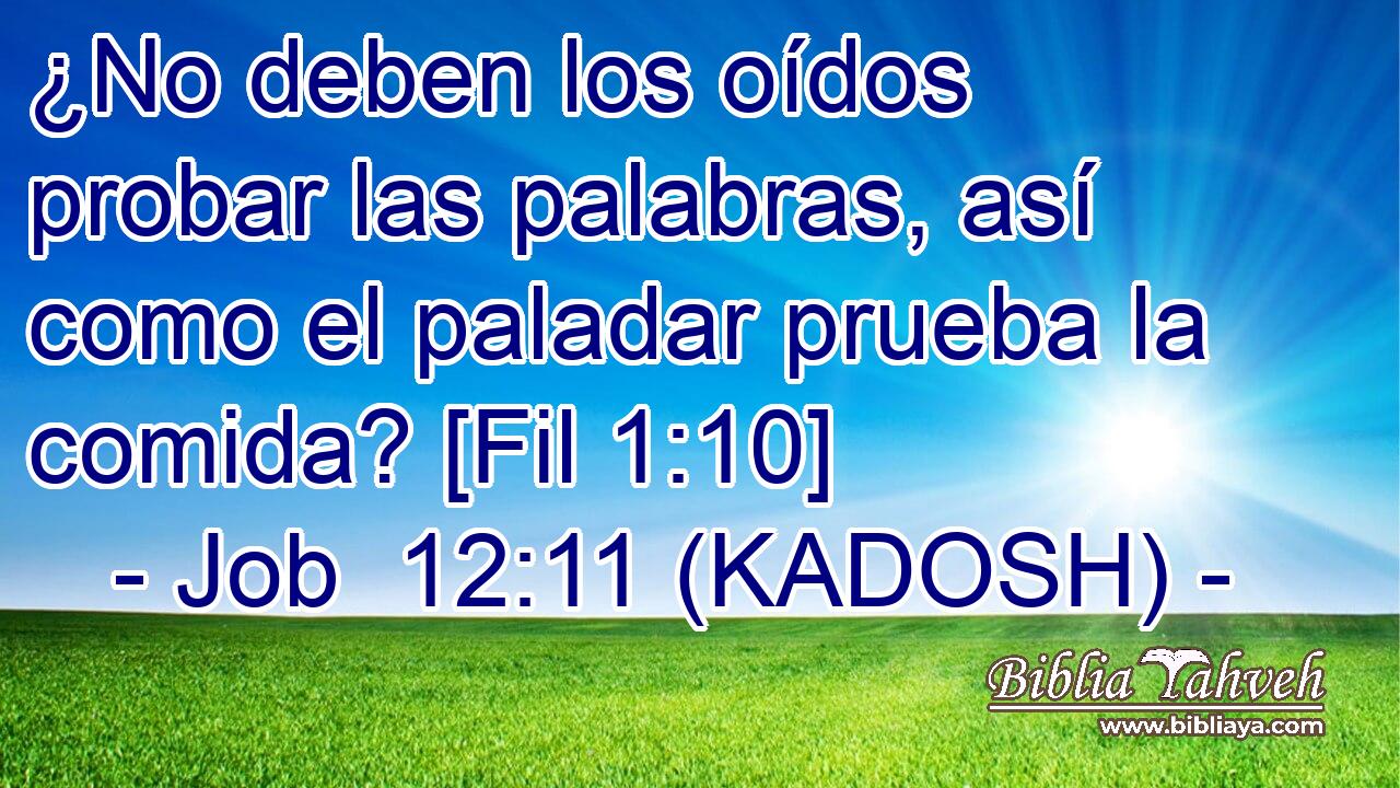  ¿No deben los oídos probar las palabras, así como el paladar prueba la comida? [Fil 1:10] 