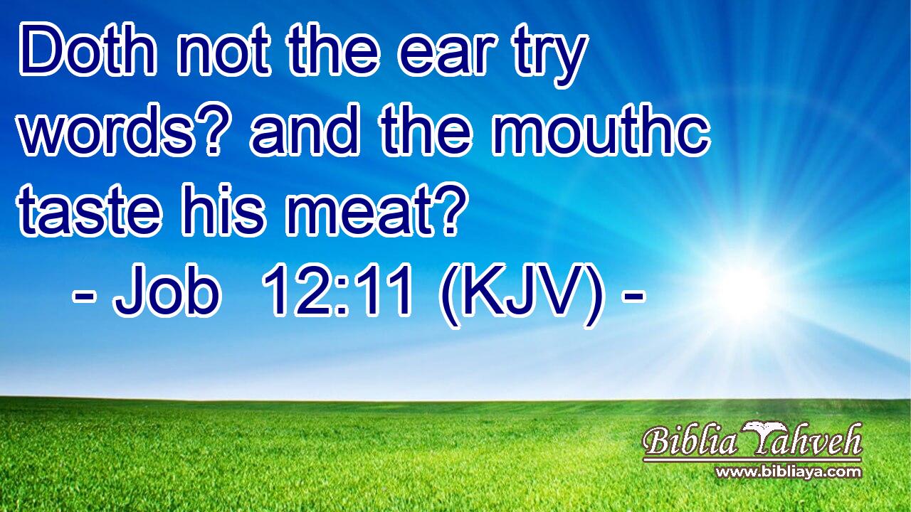 Doth not the ear try words? and the mouthc taste his meat?