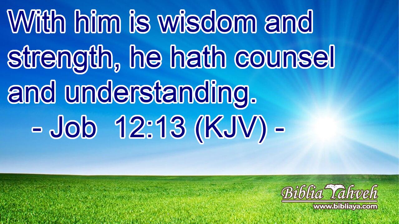 With him is wisdom and strength, he hath counsel and understanding.