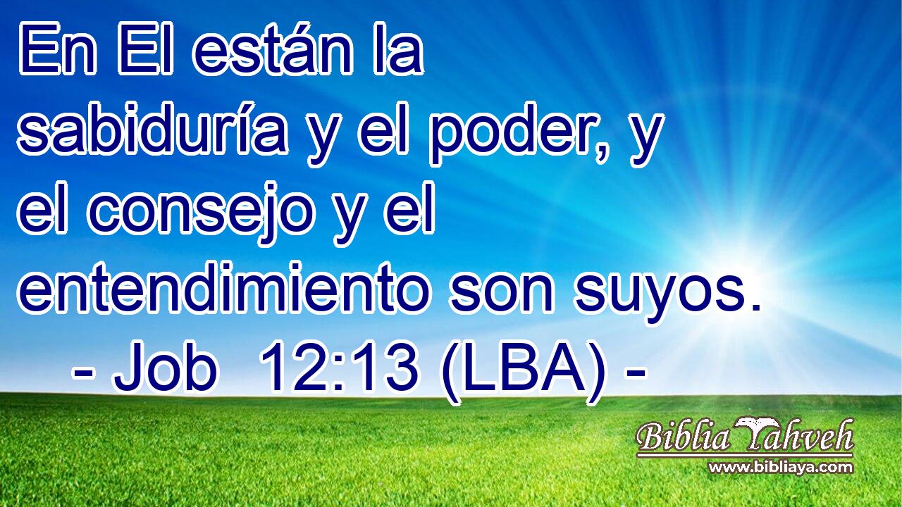 En El están la sabiduría y el poder, y el consejo y el entendimiento son suyos.