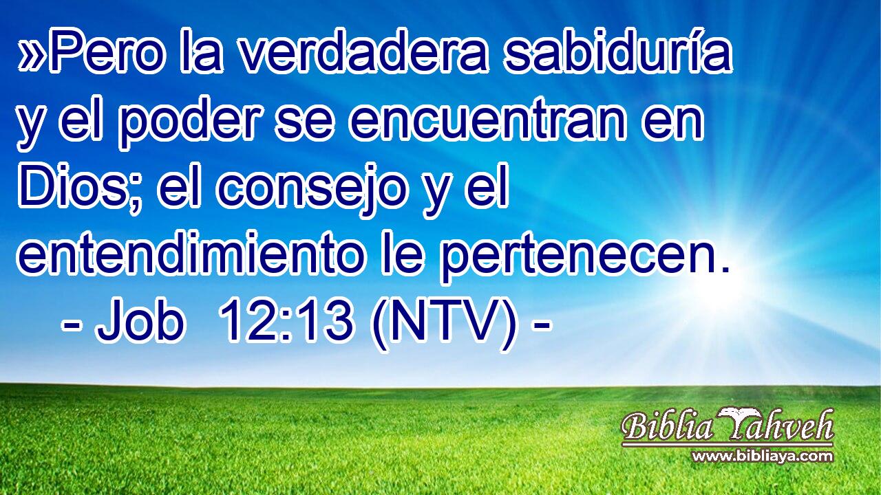 »Pero la verdadera sabiduría y el poder se encuentran en Dios; el consejo y el entendimiento le pertenecen.