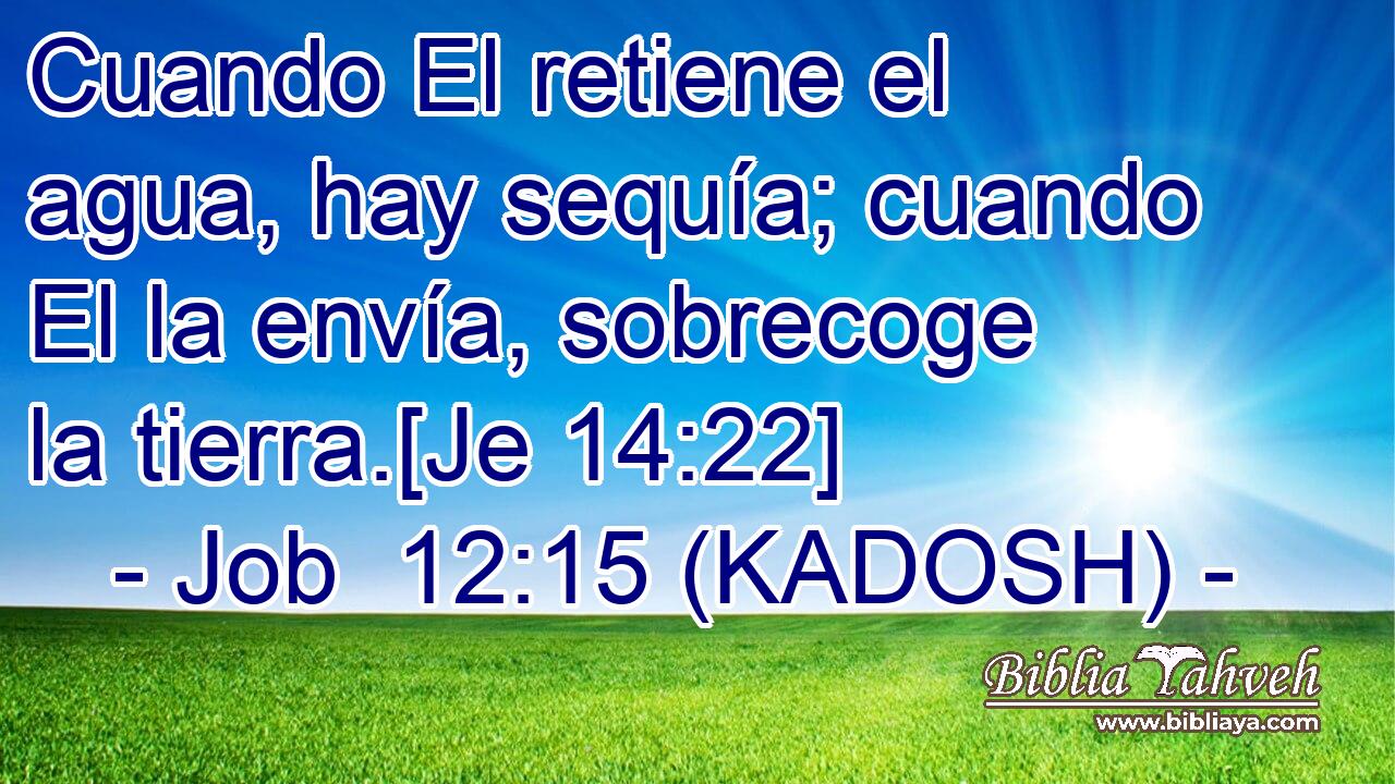  Cuando El retiene el agua, hay sequía; cuando El la envía, sobrecoge la tierra.[Je 14:22] 