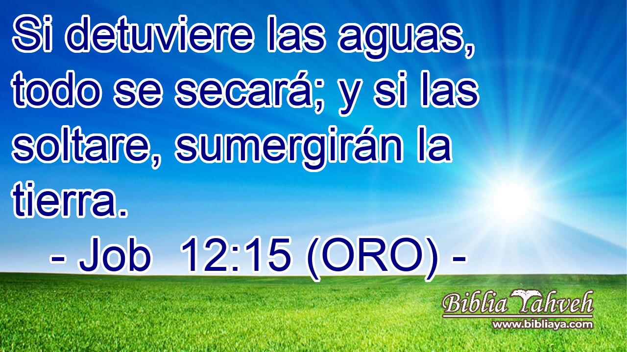  Si detuviere las aguas, todo se secará; y si las soltare, sumergirán la tierra. 