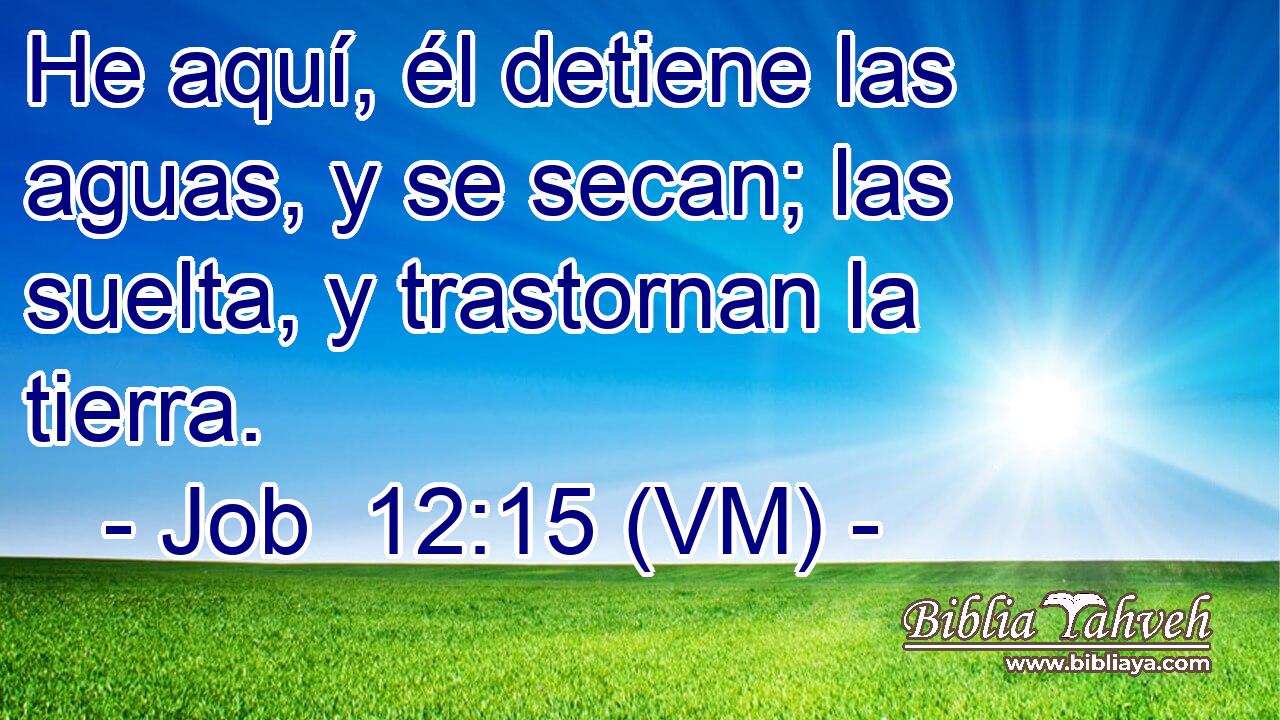  He aquí, él detiene las aguas, y se secan; las suelta, y trastornan la tierra. 