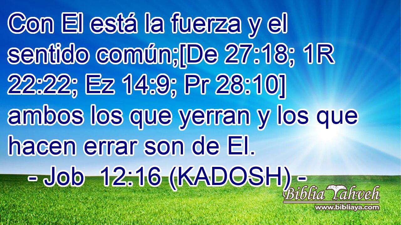  Con El está la fuerza y el sentido común;[De 27:18; 1R 22:22; Ez 14:9; Pr 28:10] ambos los que yerran y los que hacen errar son de El. 