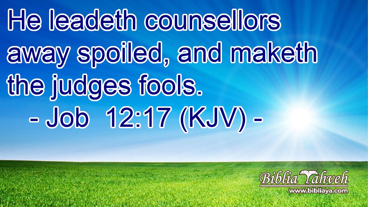 He leadeth counsellors away spoiled, and maketh the judges fools.