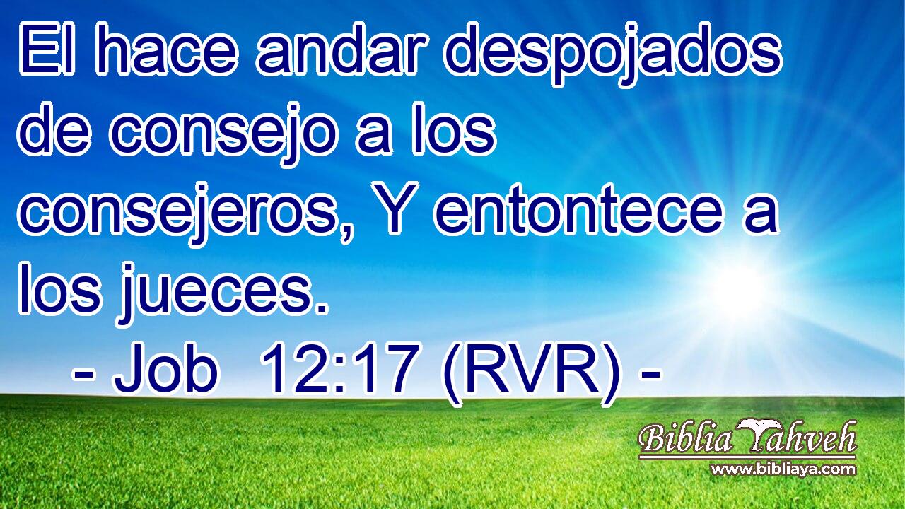 El hace andar despojados de consejo a los consejeros, Y entontece a los jueces.