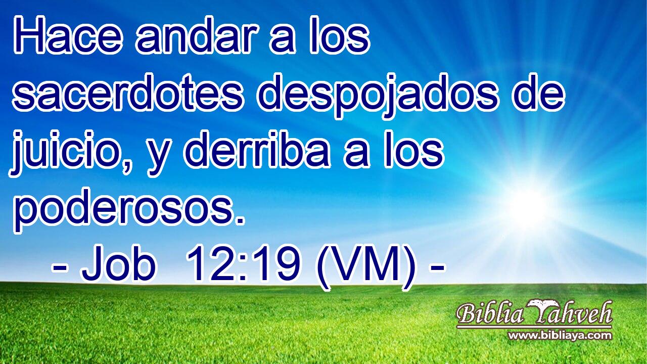  Hace andar a los sacerdotes despojados de juicio, y derriba a los poderosos. 