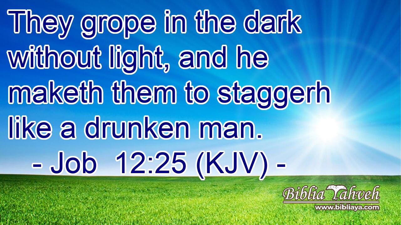 They grope in the dark without light, and he maketh them to staggerh like a drunken man.