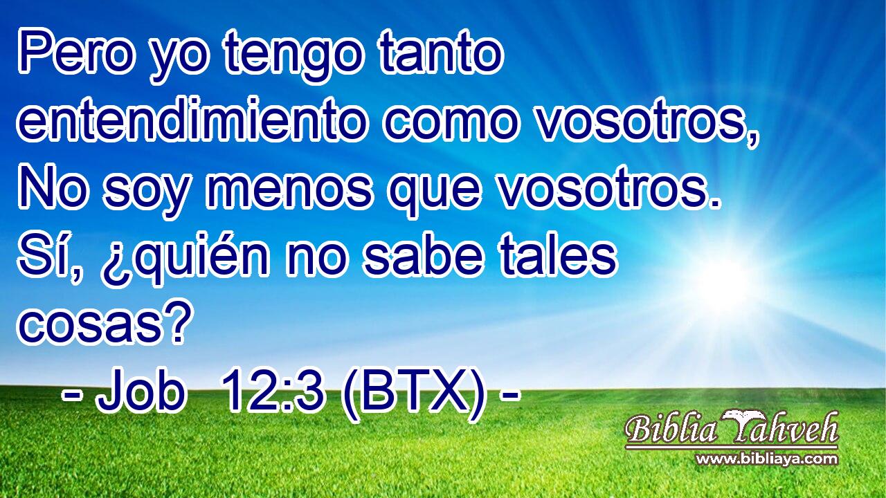 Pero yo tengo tanto entendimiento como vosotros, No soy menos que vosotros. Sí, ¿quién no sabe tales cosas?