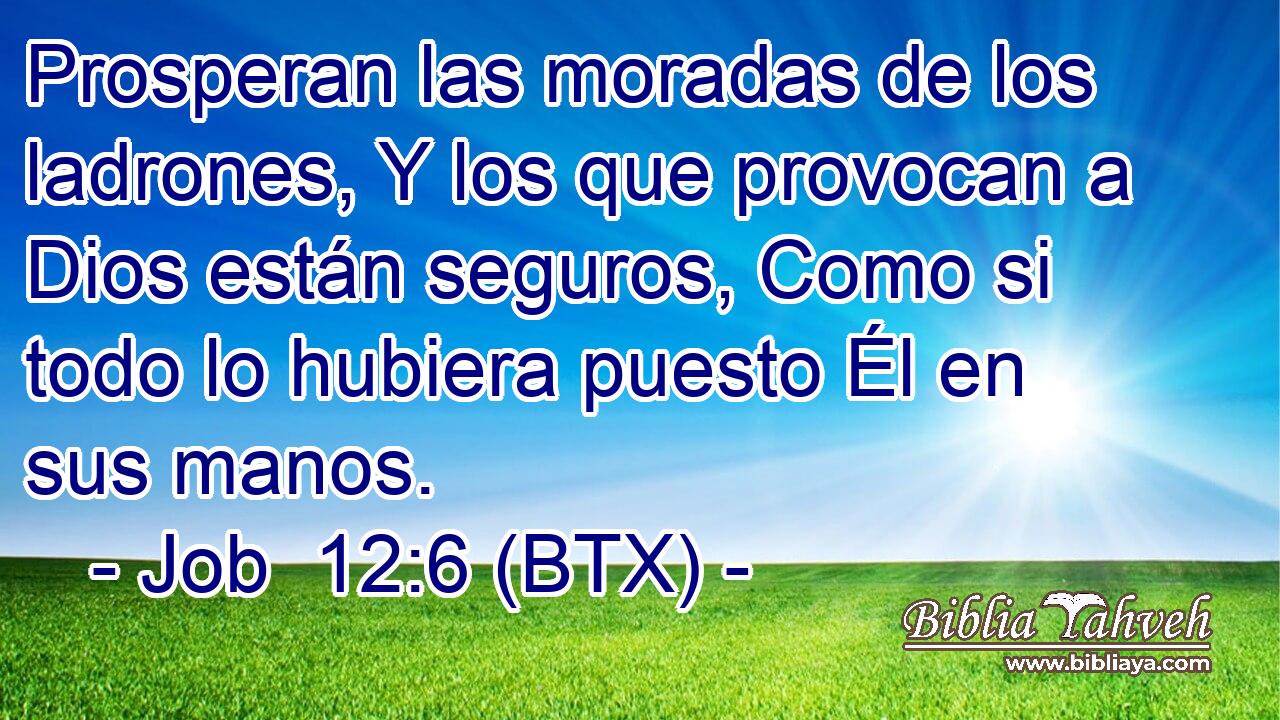 Prosperan las moradas de los ladrones, Y los que provocan a Dios están seguros, Como si todo lo hubiera puesto Él en sus manos.