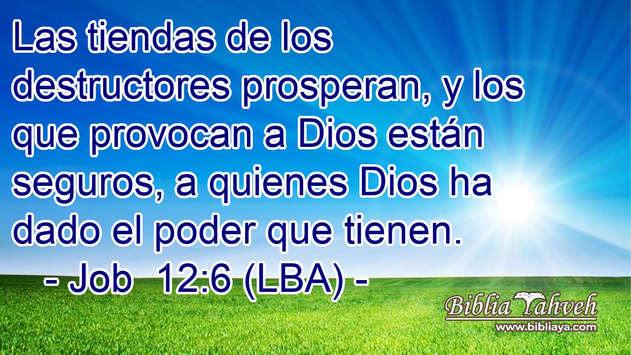 Las tiendas de los destructores prosperan, y los que provocan a Dios están seguros, a quienes Dios ha dado el poder que tienen.