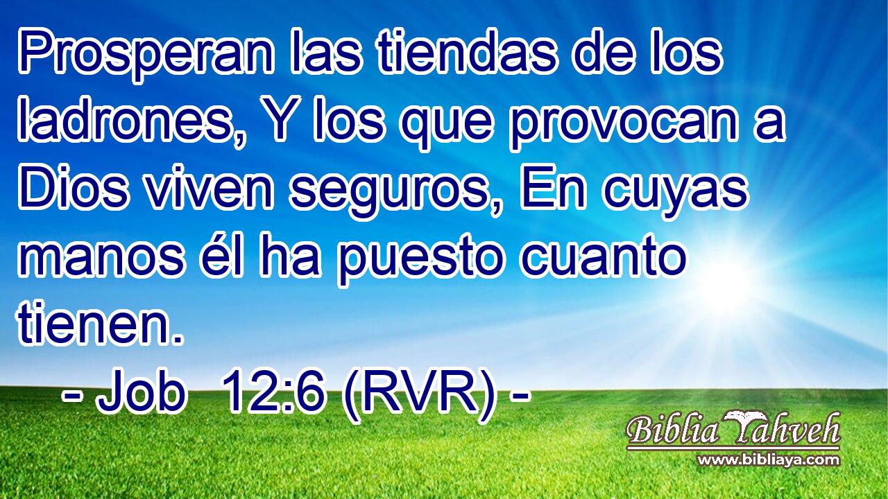 Prosperan las tiendas de los ladrones, Y los que provocan a Dios viven seguros, En cuyas manos él ha puesto cuanto tienen.