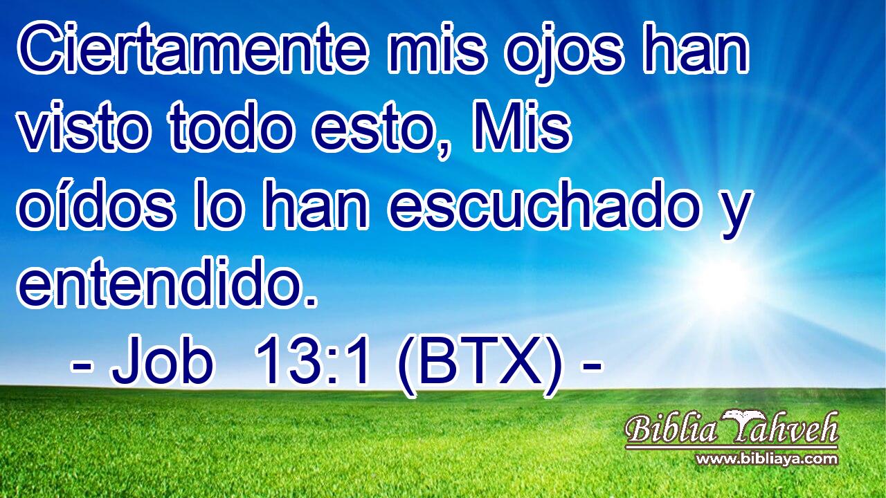 Ciertamente mis ojos han visto todo esto, Mis oídos lo han escuchado y entendido.
