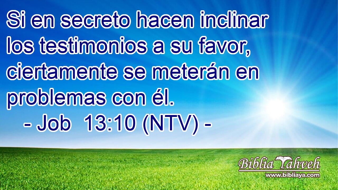Si en secreto hacen inclinar los testimonios a su favor, ciertamente se meterán en problemas con él.