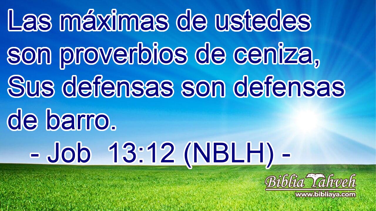  Las máximas de ustedes son proverbios de ceniza, Sus defensas son defensas de barro. 