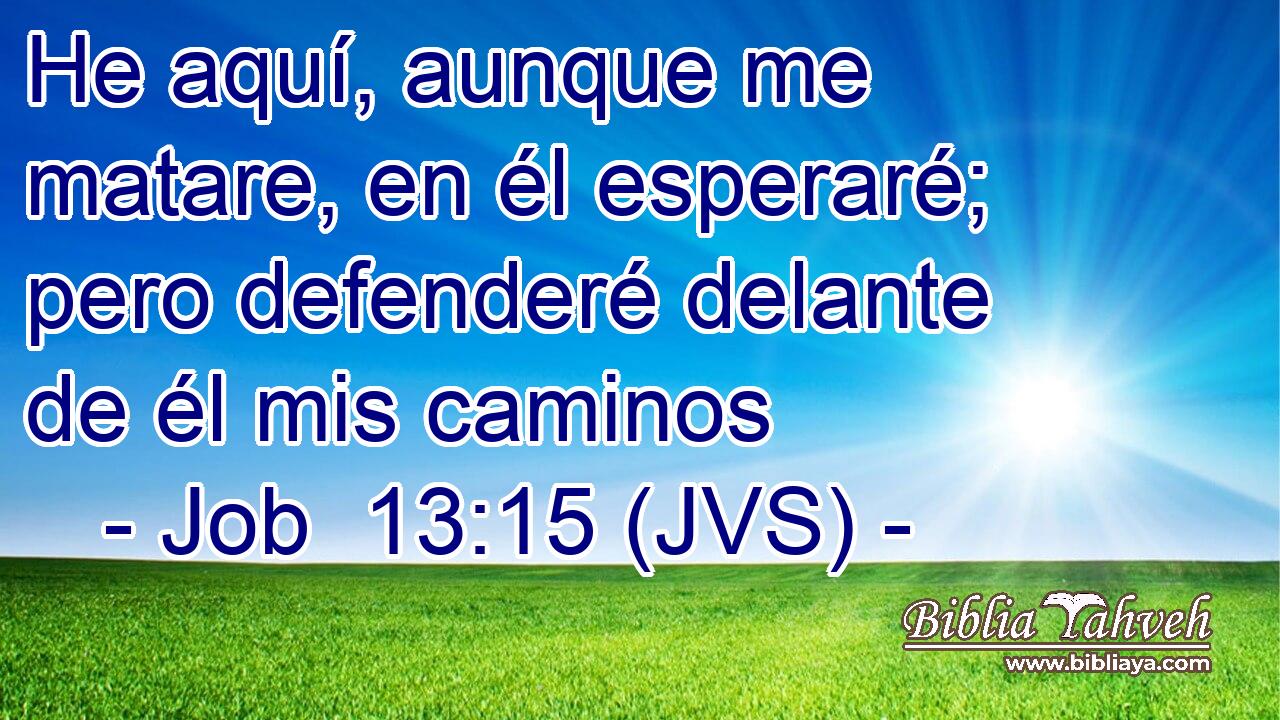 He aquí, aunque me matare, en él esperaré; pero defenderé delante de él mis caminos