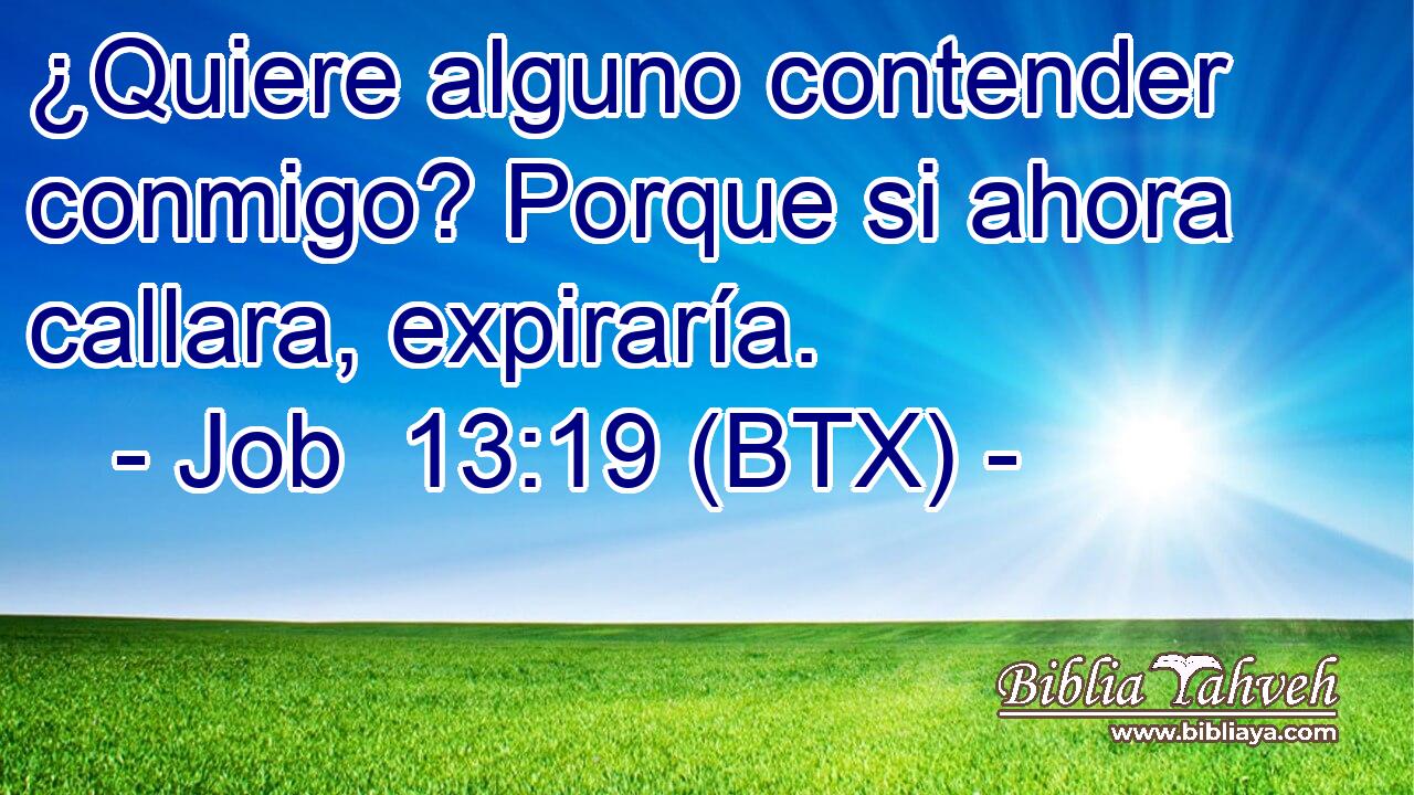 ¿Quiere alguno contender conmigo? Porque si ahora callara, expiraría.