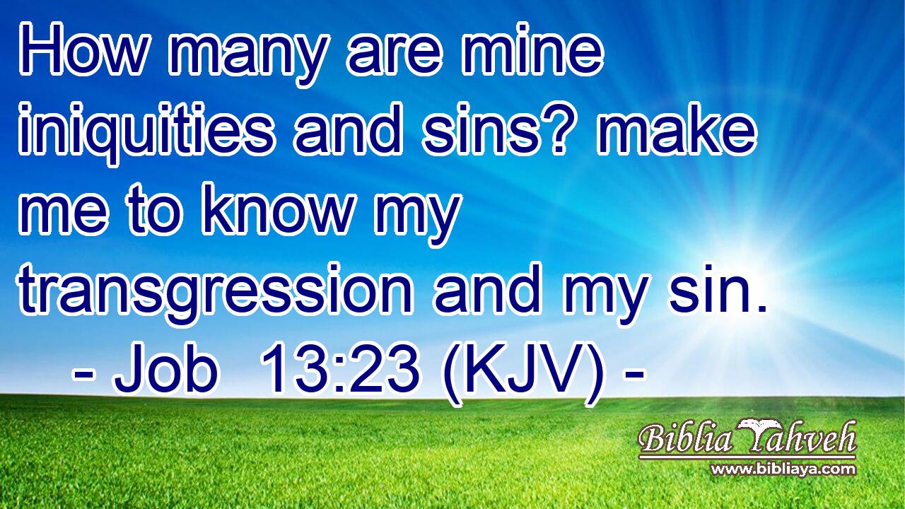 How many are mine iniquities and sins? make me to know my transgression and my sin.