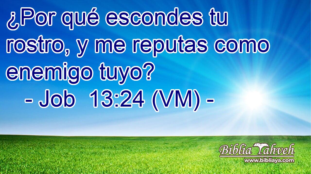  ¿Por qué escondes tu rostro, y me reputas como enemigo tuyo? 