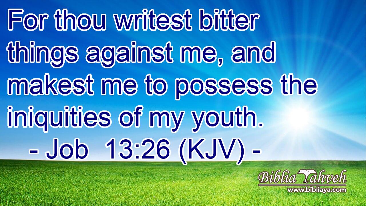 For thou writest bitter things against me, and makest me to possess the iniquities of my youth.