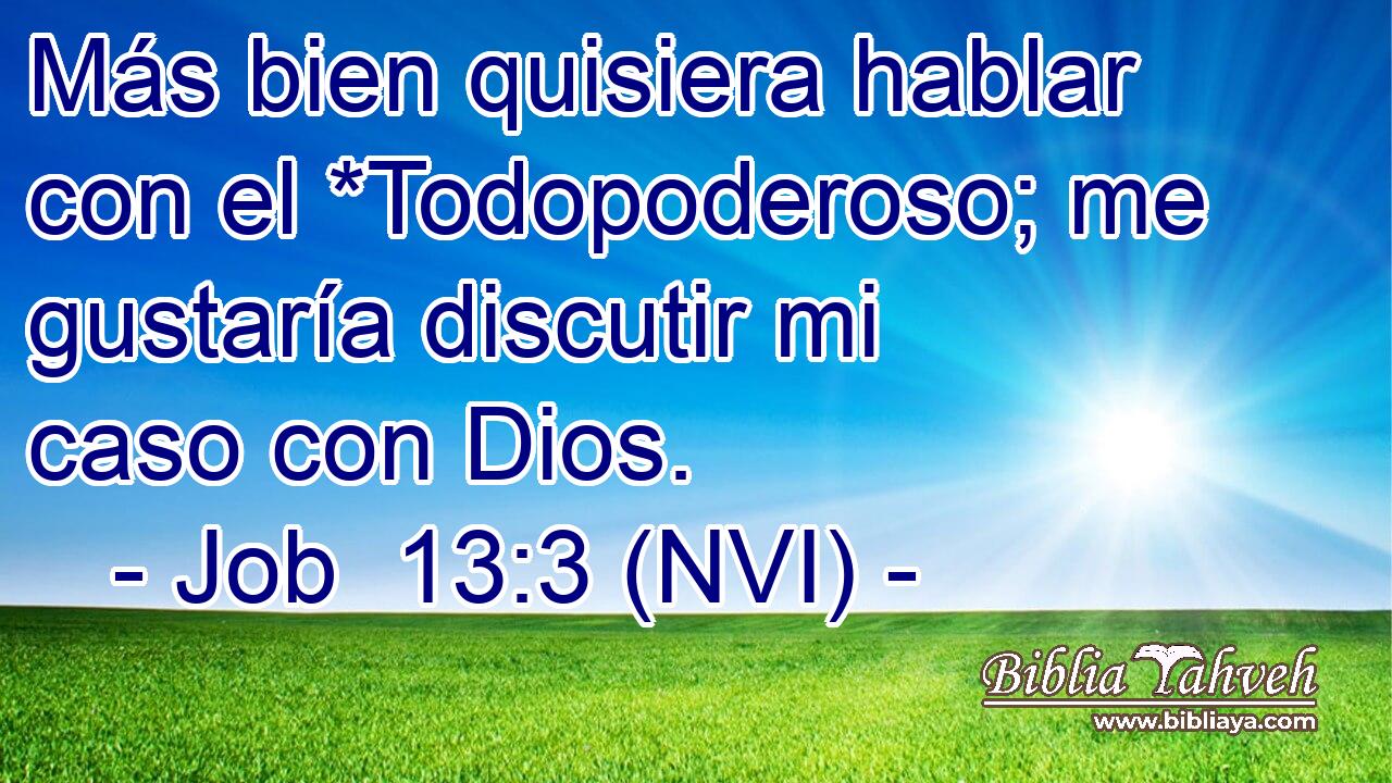  Más bien quisiera hablar con el *Todopoderoso; me gustaría discutir mi caso con Dios. 