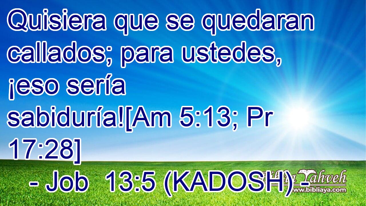  Quisiera que se quedaran callados; para ustedes, ¡eso sería sabiduría![Am 5:13; Pr 17:28] 