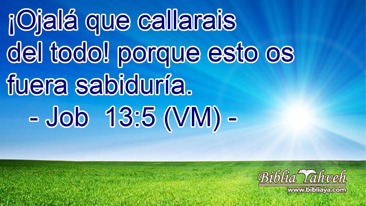  ¡Ojalá que callarais del todo! porque esto os fuera sabiduría. 