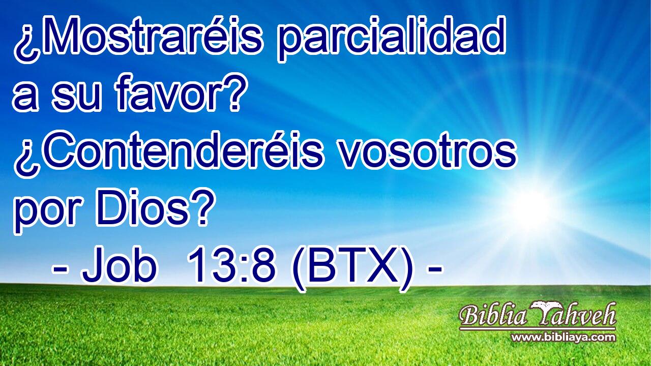 ¿Mostraréis parcialidad a su favor? ¿Contenderéis vosotros por Dios?