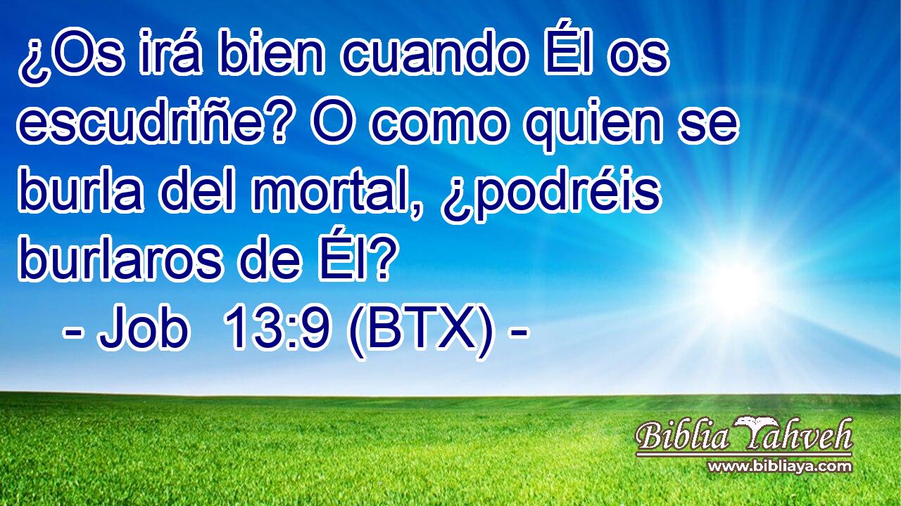 ¿Os irá bien cuando Él os escudriñe? O como quien se burla del mortal, ¿podréis burlaros de Él?
