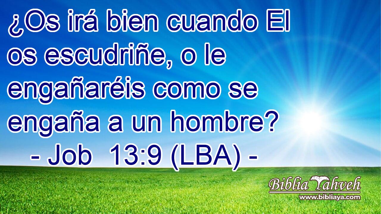 ¿Os irá bien cuando El os escudriñe, o le engañaréis como se engaña a un hombre?