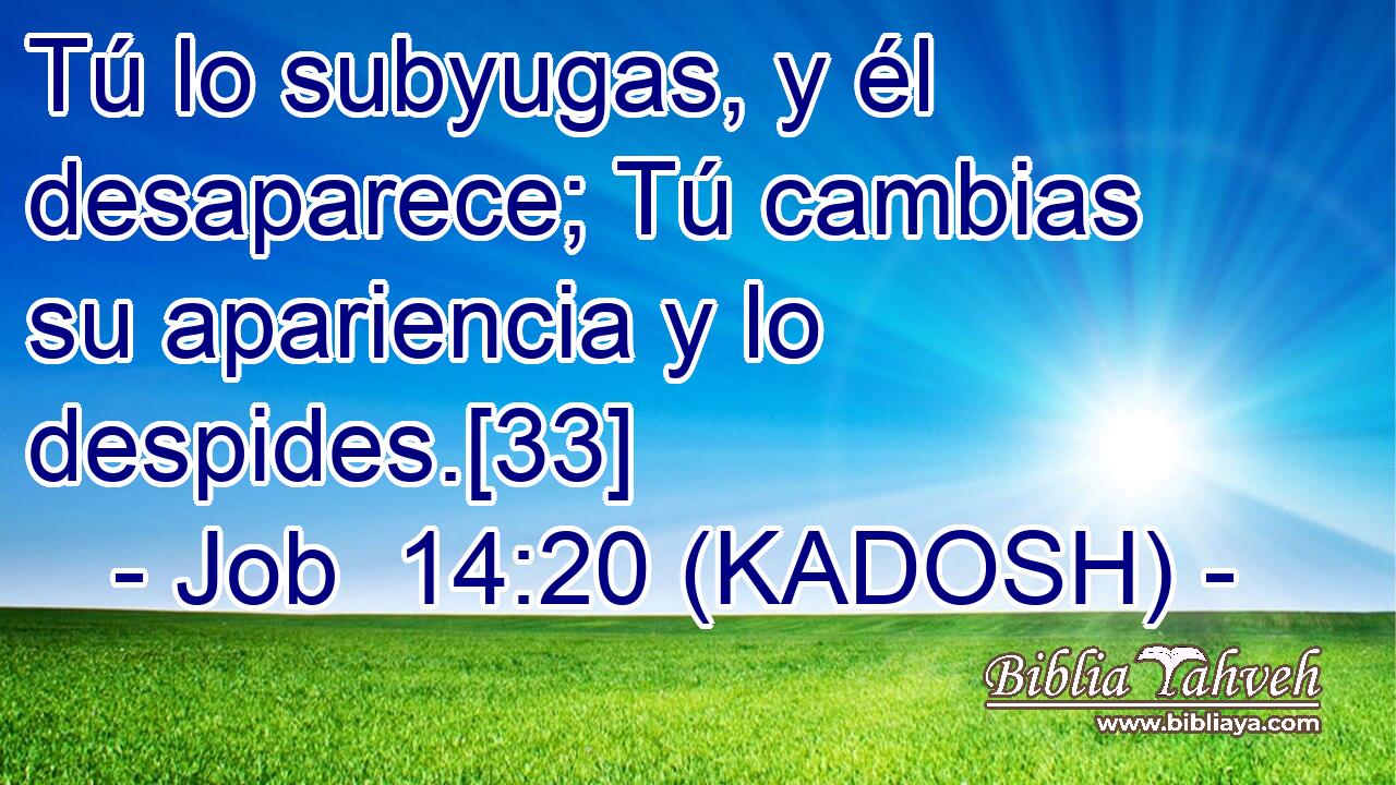  Tú lo subyugas, y él desaparece; Tú cambias su apariencia y lo despides.[33] 