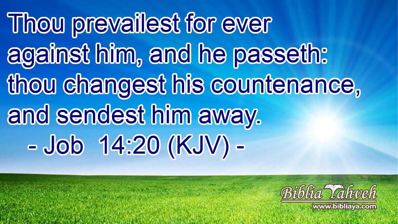 Thou prevailest for ever against him, and he passeth: thou changest his countenance, and sendest him away.